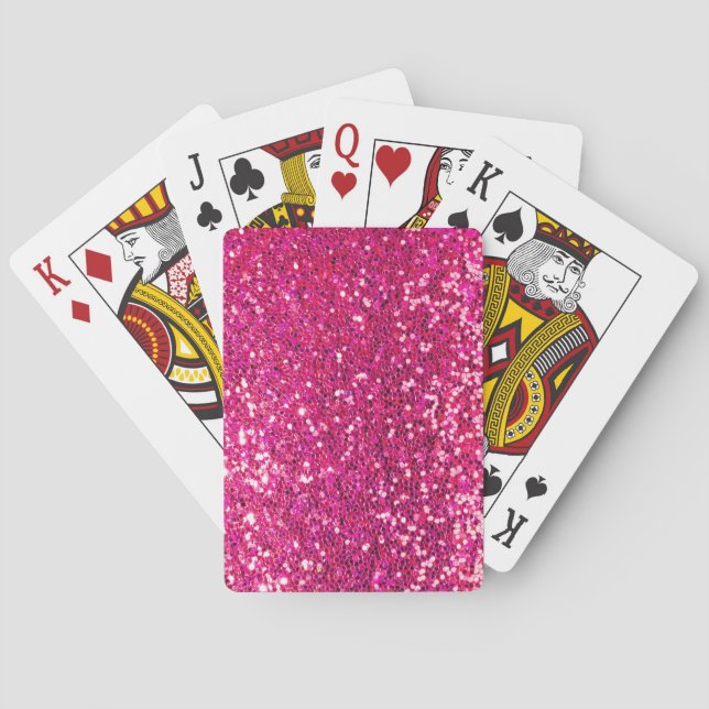 Pink Glitter Playing Cards (Back)