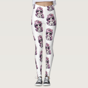 Pink glitter pony unicorn leggings