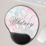 Pink Glitter Pretty Bokeh Pattern Gel Mouse Mat<br><div class="desc">Easily personalise this pretty pink bokeh glitter pattern with your custom name and/or monogram.</div>