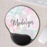 Pink Glitter Pretty Bokeh Pattern Gel Mouse Mat<br><div class="desc">Easily personalise this pretty pink bokeh glitter pattern with your custom name and/or monogram.</div>