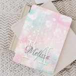 Pink Glitter Pretty Bokeh Pattern iPad Air Cover<br><div class="desc">Easily personalise this pretty pink bokeh glitter pattern with your custom name and/or monogram.</div>