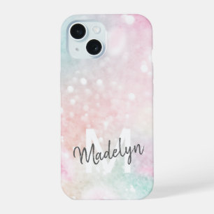 Pink Glitter Pretty Bokeh Pattern iPhone 15 Case