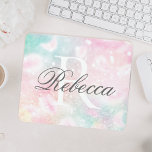 Pink Glitter Pretty Bokeh Pattern Mouse Mat<br><div class="desc">Easily personalise this pretty pink bokeh glitter pattern with your custom name and/or monogram.</div>