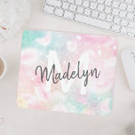 Pink Glitter Pretty Bokeh Pattern Mouse Mat<br><div class="desc">Easily personalise this pretty pink bokeh glitter pattern with your custom name and/or monogram.</div>