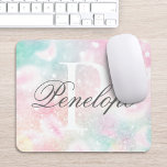 Pink Glitter Pretty Bokeh Pattern Mouse Mat<br><div class="desc">Easily personalise this pretty pink bokeh glitter pattern with your custom name and/or monogram.</div>