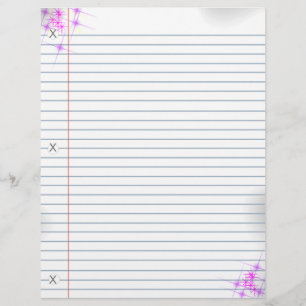 Pink Glitter Punk Notebook Paper