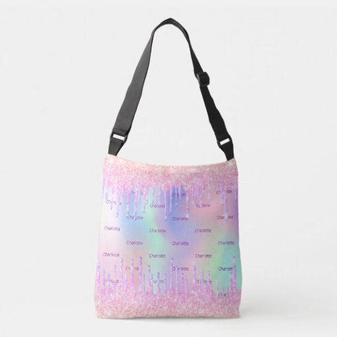 pink holographic purse