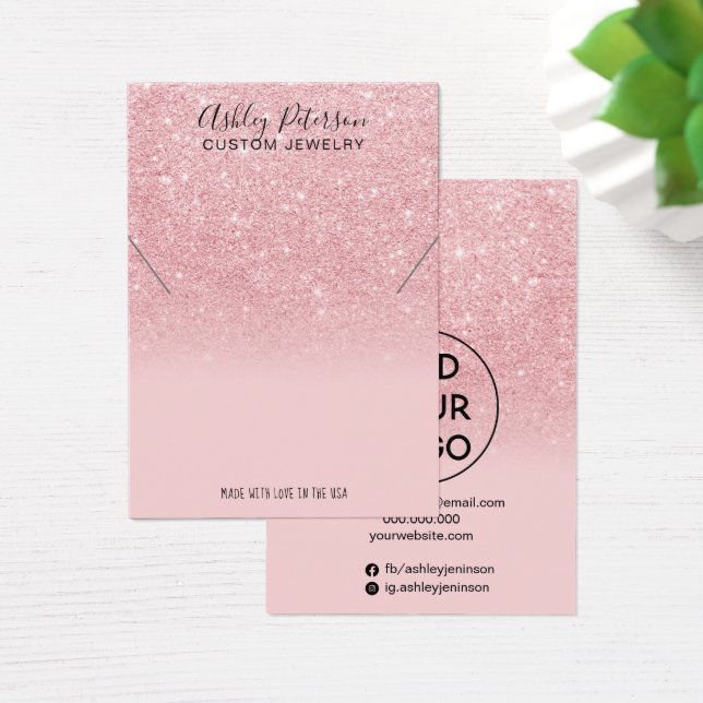 Pink glitter rainbow jewellery necklace display (Desk)