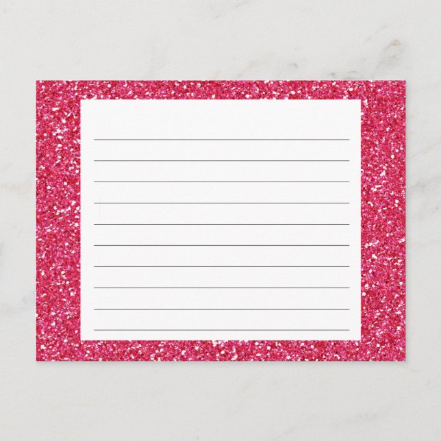 Pink Glitter Recipe Card (Front)