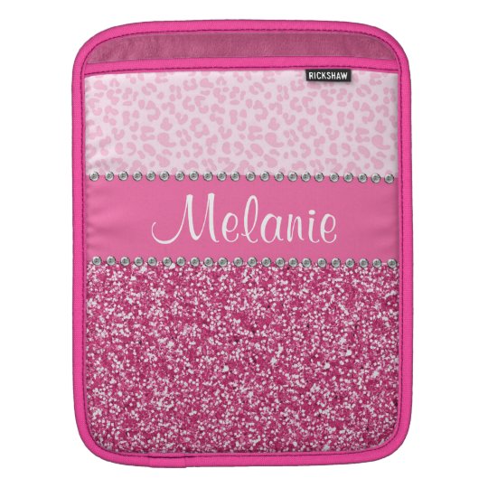 Pink Glitter Rhinestone Leopard BLING Case iPad