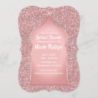 Pink Glitter Rose Gold Glam Bridal Shower