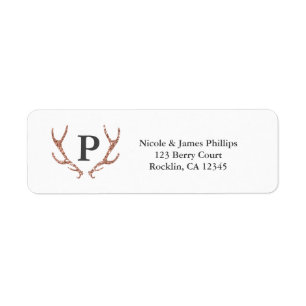 Pink Glitter Rustic Deer Antlers Glam Invitation