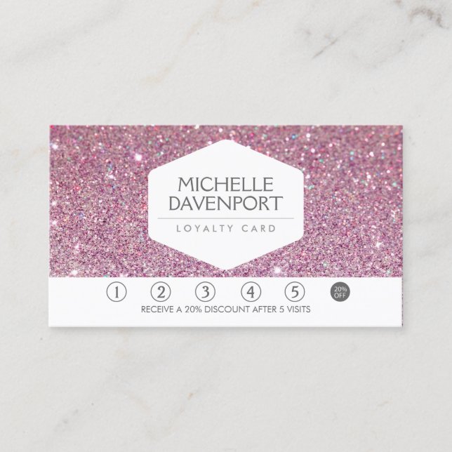 PINK GLITTER Salon Loyalty Card (Front)