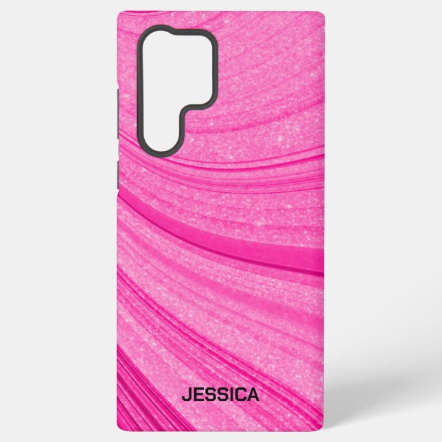 Pink Glitter Samsung Galaxy S22 Ultra Case (Back)