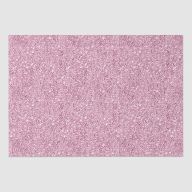 Pink Glitter Sequin Decoration Christmas Tissue Paper (Front)