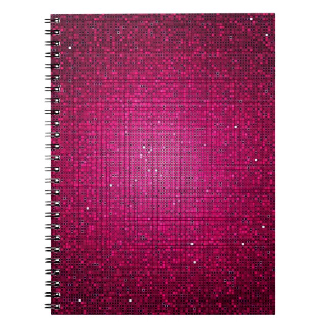 Pink Glitter Sequin Disco Glitz Spiral Notebook (Front)