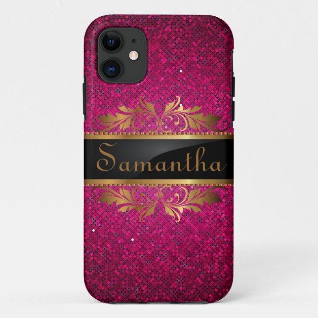 Pink Glitter Sequin iPhone 5 Mate Tough™ Case (Back)