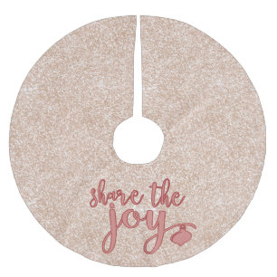  Pink Glitter Share The Joy Quote Pretty Christmas Brushed Polyester Tree Skirt