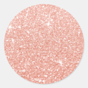 Pink Glitter Shimmer Custom Classic Round Sticker