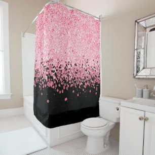 Pink Glitter  Shower Curtain