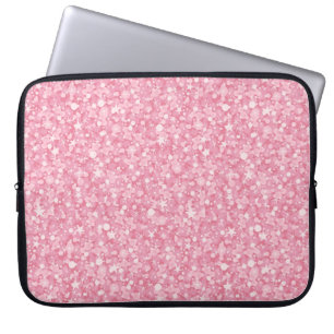 Pink Glitter Silver Gradient Laptop Sleeve