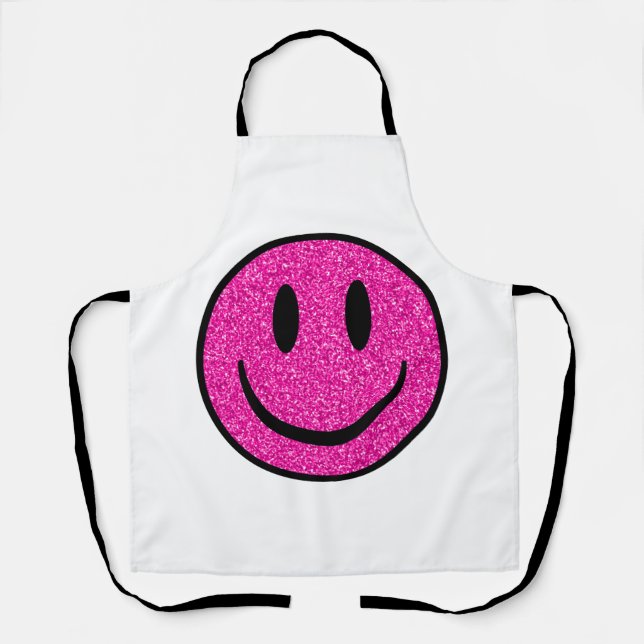 Pink Glitter Smile Face Apron (Front)