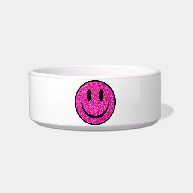 Pink Glitter Smile Face Bowl (Front)