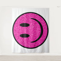 Pink Glitter Smile Face