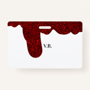 Pink glitter sparkle art design add name text ID badge