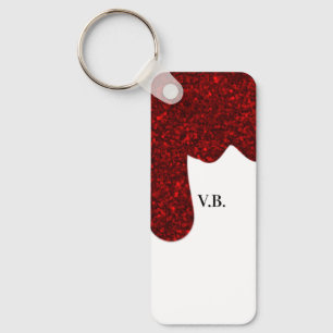 Pink glitter sparkle art design add name text key ring