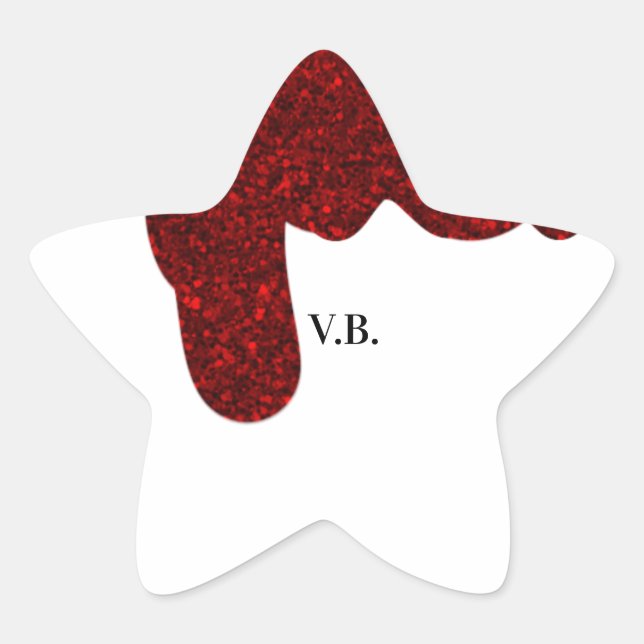Pink glitter sparkle art design add name text star sticker (Front)