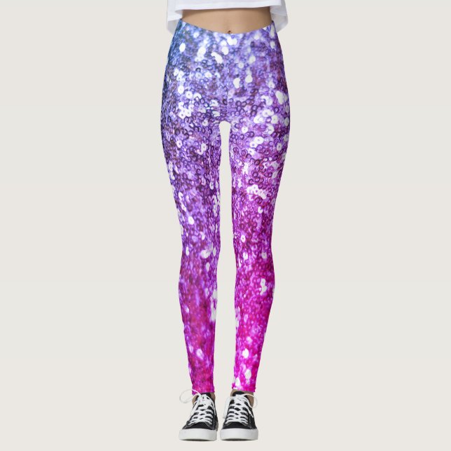 Pink Glitter Sparkle Chic Pattern Yoga Pants  (Front)