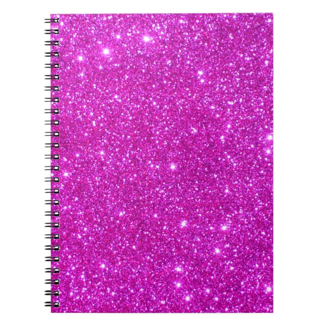 Pink Glitter Sparkle Customisable Design Notebook (Front)