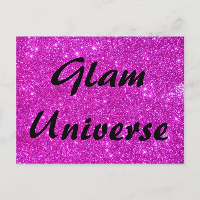 Pink Glitter Sparkle Customisable Design Postcard (Front)