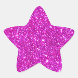 Pink Glitter Sparkle Customisable Design Star Sticker