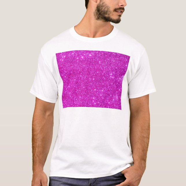 Pink Glitter Sparkle Customisable Design T-Shirt (Front)