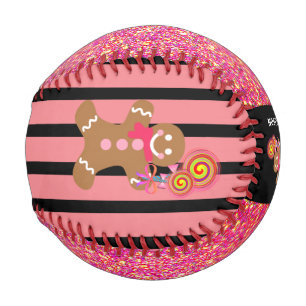 Pink Glitter Sparkle Gingerbread Girl Personalised