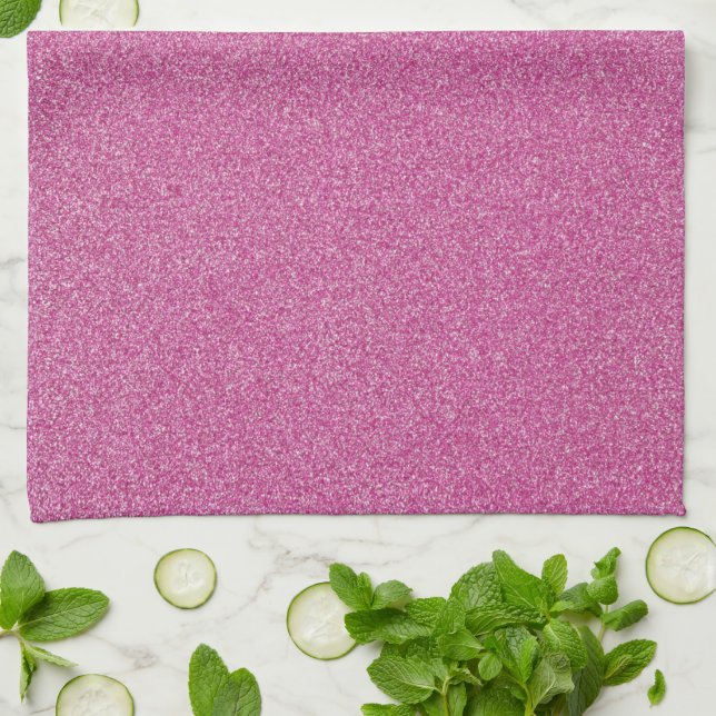 Pink Glitter, Sparkle, Glitter Background Tea Towel (Folded)