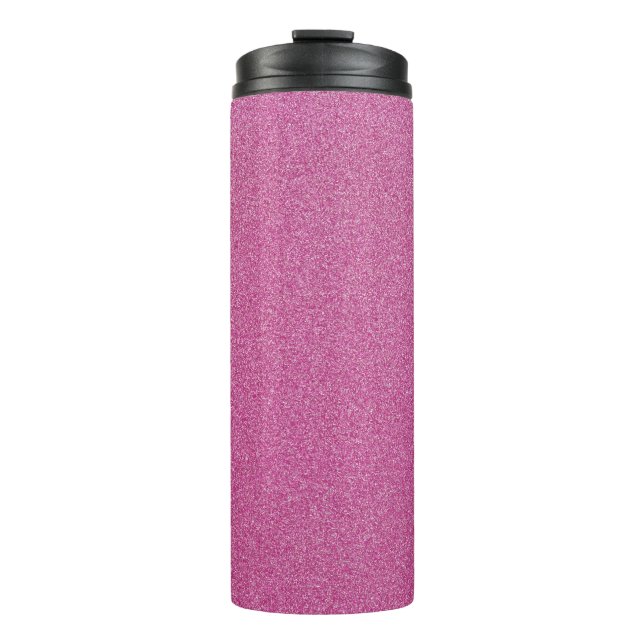 Pink Glitter, Sparkle, Glitter Background Thermal Tumbler (Front)