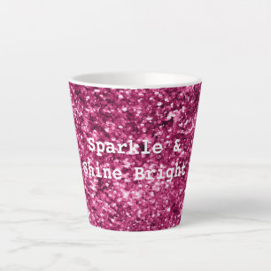 Pink Glitter Sparkle Latte Mug