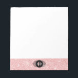 Pink Glitter Sparkle Monogram Notepad<br><div class="desc">This cute monogram notepad has a black and white monogram on a beautiful pink glitter background.  Customise the mouse pad with the name of your choice. So fun for a girls back to school supplies. Designed for you by Blackberry Boulevard.</div>