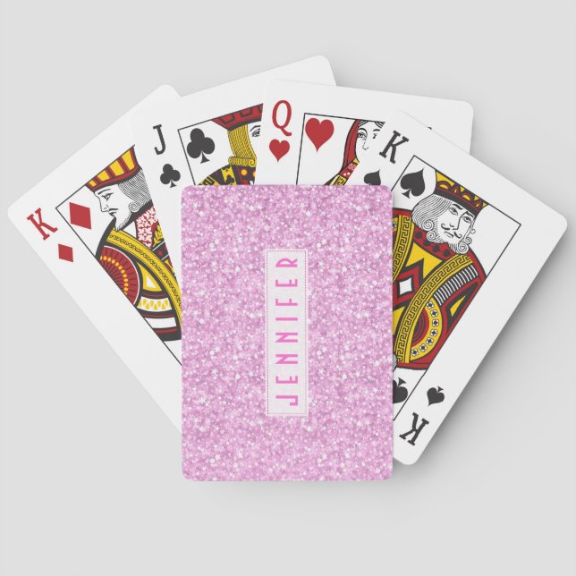Pink Glitter & Sparkles Pattern Texture Playing Cards (Back)