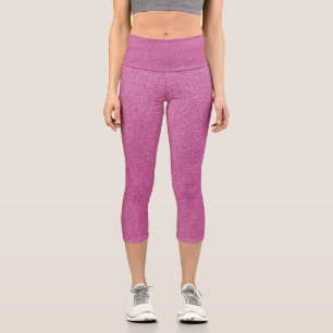 Pink Glitter, Sparkly, Glitter Background Capri Leggings