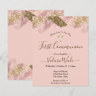 Pink Glitter Splash First Communion Budget