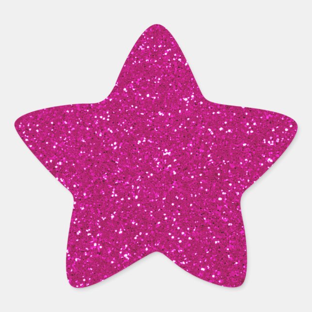 Pink Glitter Star Sticker (Front)