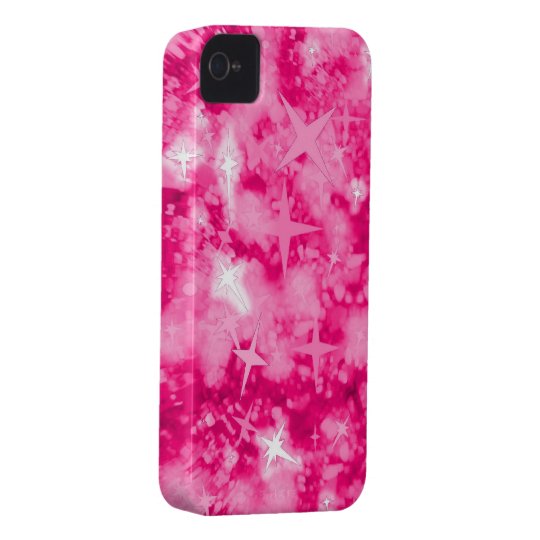 Pink glitter stars iphone 4 barely case