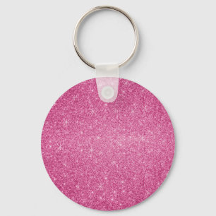 Pink glitter stars key ring