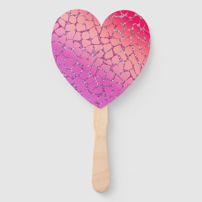 PINK GLITTER STYLISH MODERN   HAND FAN (Front)
