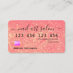 Pink glitter texture credit card style