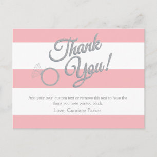 Pink Glitter Thank You Cards